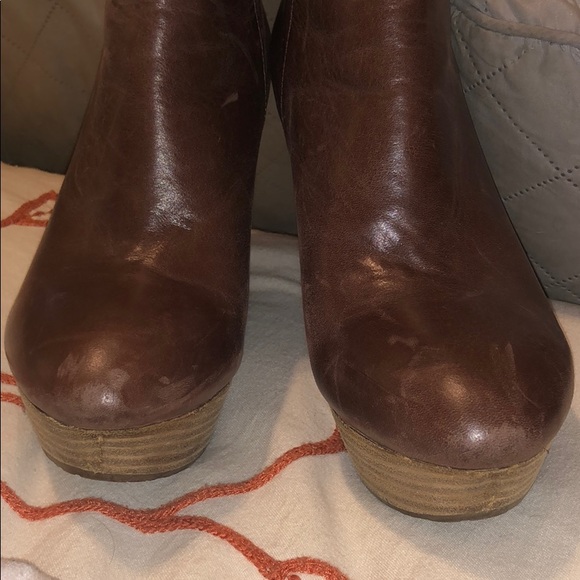 Elaine turner wedge leather booties - size 8 - Picture 2 of 6